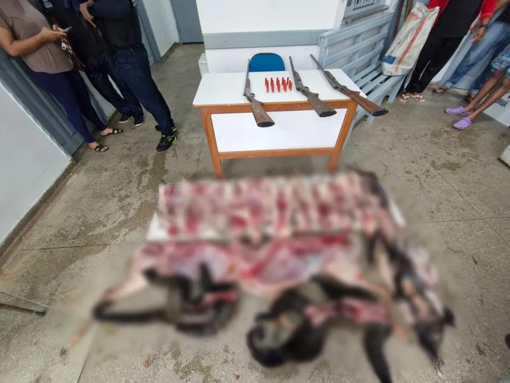 Polícia Civil prende seis homens por caça ilegal e porte ilegal de arma de fogo em Juruá