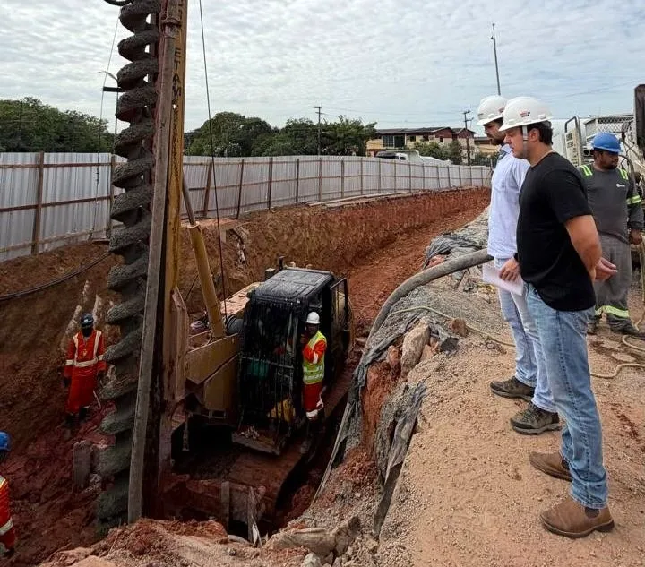 Prefeitura de Manaus avança na construção do complexo viário ‘Passarão’ com concretagem de 118 estacas profundas